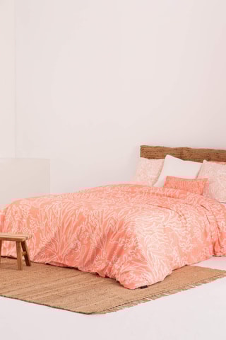 Housse de couette en percale de coton 79 fils/cm² Estarit - Corail