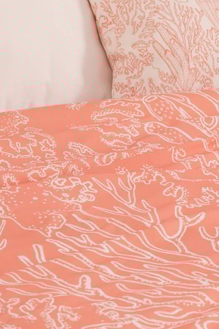 Housse de couette en percale de coton 79 fils/cm² Estarit - Corail