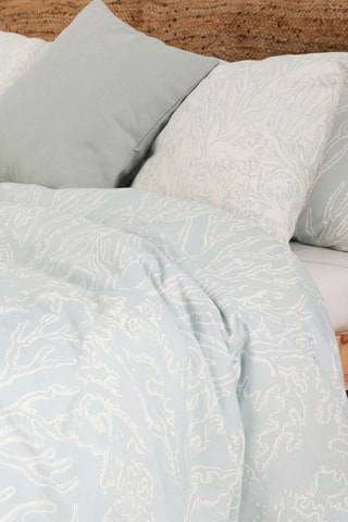 Housse de couette en percale de coton 79 fils/cm² Estarit - Vert d’eau