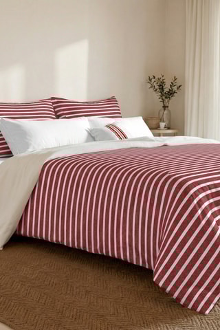 Capa de edredão em algodão 200 fios/cm² Torrox Pequeña - Bordô