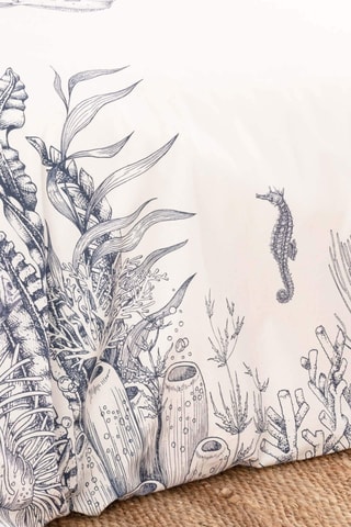 Housse de couette en percale de coton 79 fils/cm² Tamarit - Blanc et gris foncé