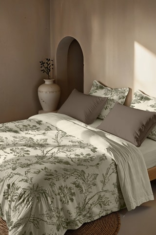 Capa de edredão reversível em algodão 79 fios/cm² Chella - verde-escuro