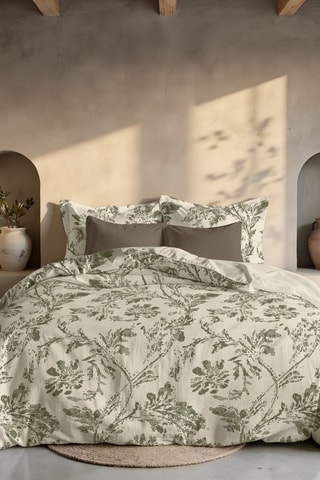 Capa de edredão reversível em algodão 79 fios/cm² Chella - verde-escuro