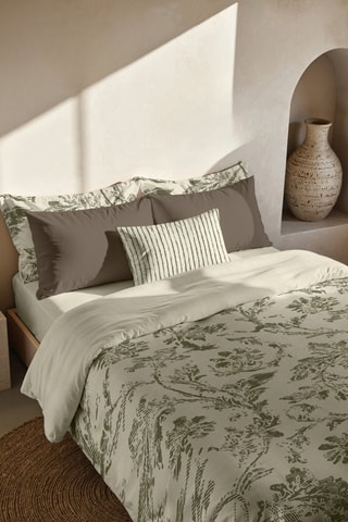 Capa de edredão reversível em algodão 79 fios/cm² Chella - verde-escuro