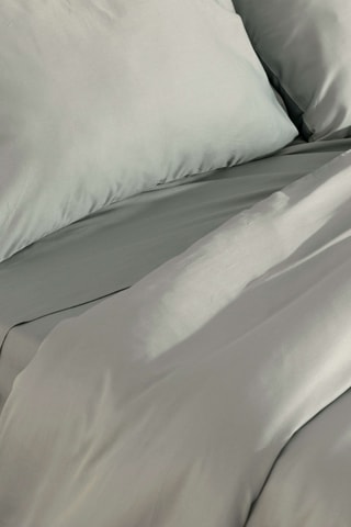 Capa de edredão em cetim de algodão 118 fios/cm² Ultimate - Cinzento-claro