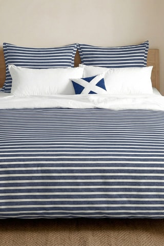 Housse de couette réversible en coton 79 fils/cm² Vinarós - Bleu foncé