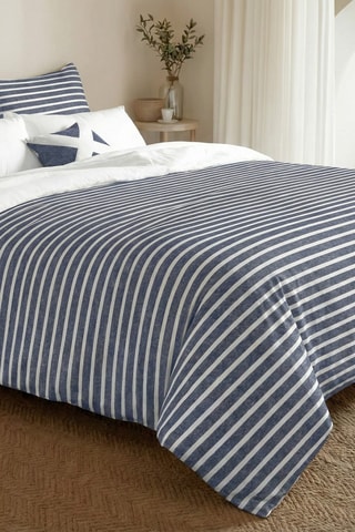Housse de couette réversible en coton 79 fils/cm² Vinarós - Bleu foncé