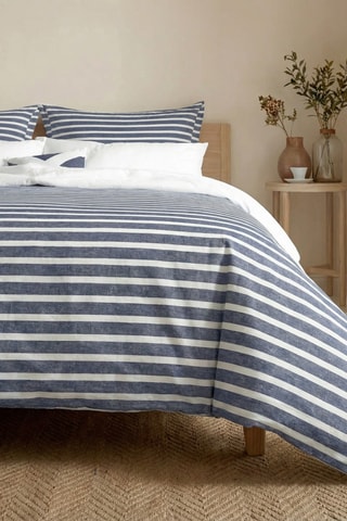 Housse de couette réversible en coton 79 fils/cm² Vinarós - Bleu foncé