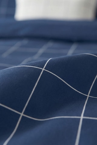 Housse de couette réversible en percale de coton 79 fils/cm² Xeresa - Bleu foncé
