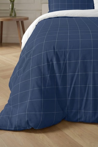 Housse de couette réversible en percale de coton 79 fils/cm² Xeresa - Bleu foncé