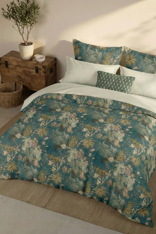 Capa de edredão reversível em percal de algodão 79 fios/cm² Aspe - Azul-pato