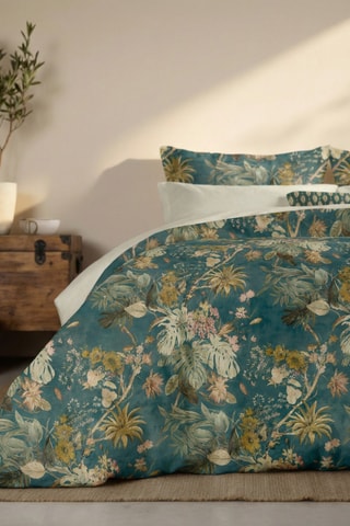 Capa de edredão reversível em percal de algodão 79 fios/cm² Aspe - Azul-pato