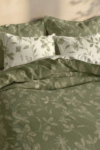 Capa de edredão reversível em percal de algodão 79 fios/cm² Bolbaite- Caqui