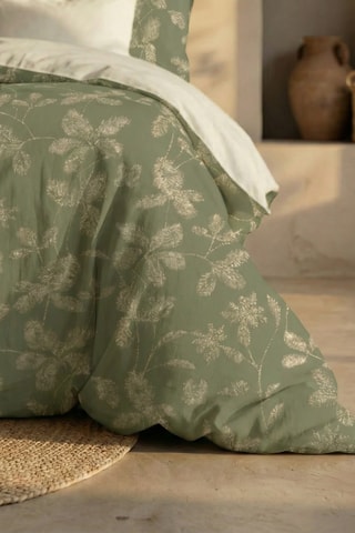 Capa de edredão reversível em percal de algodão 79 fios/cm² Bolbaite- Caqui