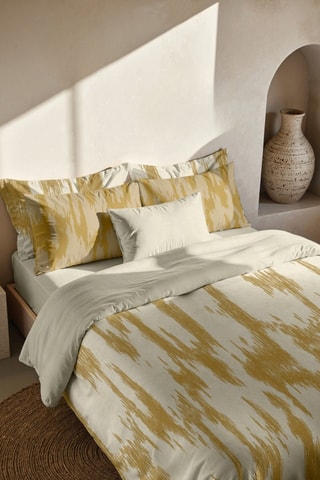 Capa de edredão reversível em percal de algodão 79 fios/cm² Mahón - Mostarda