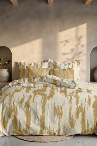 Capa de edredão reversível em percal de algodão 79 fios/cm² Mahón - Mostarda