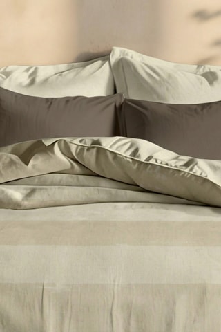 Capa de edredão reversível em algodão 79 fios/cm² Moncada - Bege e branco