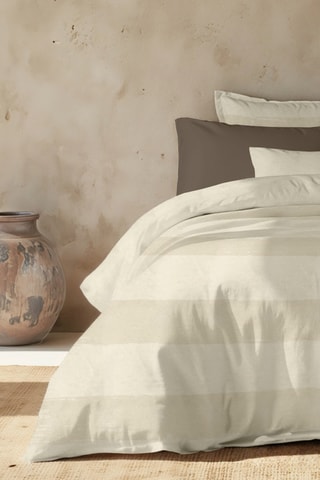 Capa de edredão reversível em algodão 79 fios/cm² Moncada - Bege e branco