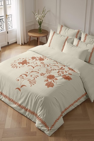 Capa de edredão reversível em percal de algodão 79 fios/cm² Portocolom - Coral