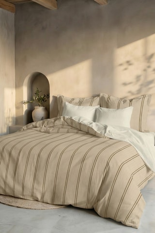 Capa de edredão reversível em percal de algodão 79 fios/cm² Riola- Bege