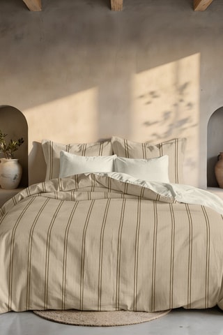 Capa de edredão reversível em percal de algodão 79 fios/cm² Riola- Bege