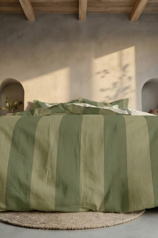 Capa de edredão reversível em percal de algodão 79 fios/cm² Romani - Verde