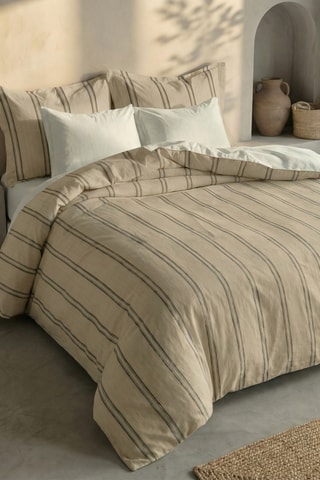 Capa de edredão reversível em percal de algodão 79 fios/cm² Sargaret - Bege