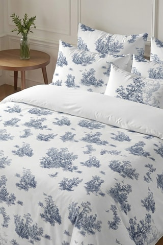 Capa de edredão reversível em percal de algodão 79 fios/cm² Burjasot - Azul-escuro