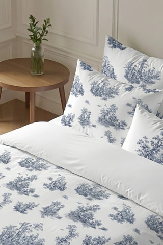 Capa de edredão reversível em percal de algodão 79 fios/cm² Burjasot - Azul-escuro