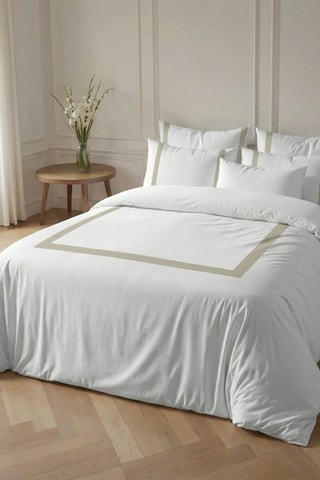 Capa de edredão reversível em percal de algodão 79 fios/cm² Portitxol - Bege