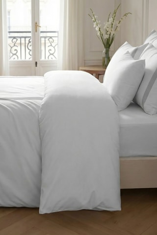 Capa de edredão reversível em percal de algodão 79 fios/cm² Portitxol - Cinzento-claro