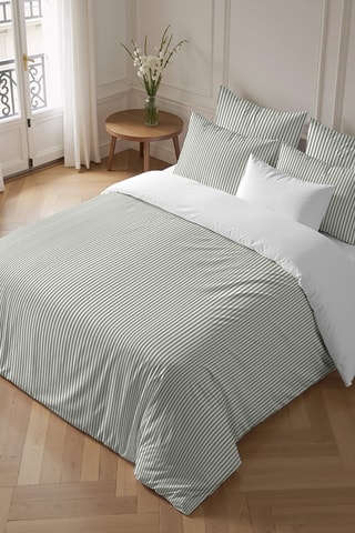 Capa de edredão reversível em percal de algodão 79 fios/cm² Tabarca - Verde