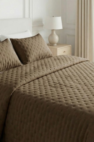 Colcha em algodão - Castanho