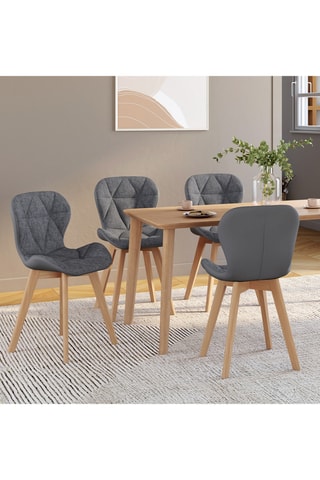 4 sillas de madera y caucho Gladys - 50 x 48 x 79 cm