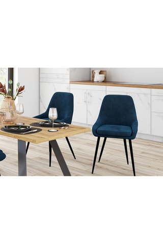 2 sillas Olivia - 47,5 x 79 x 54 cm - Tapizado de terciopelo