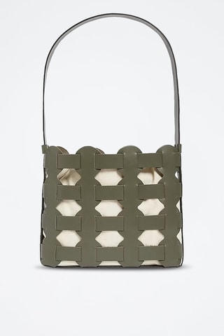 Sac porté épaule en cuir - Kaki