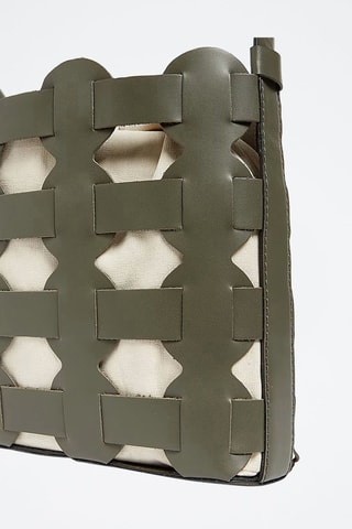 Sac porté épaule en cuir - Kaki