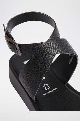 Sandales plateformes en cuir - Noir