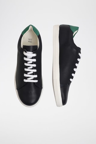 Baskets en cuir - Bleu marine