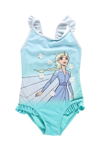 Maillot 1 pièce Elsa La Reine des Neiges Disney - Turquoise