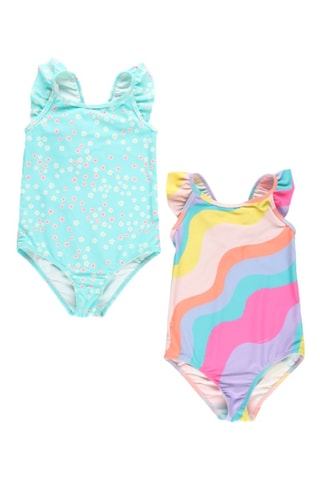 2 maillots 1 pièce - Turquoise et jaune