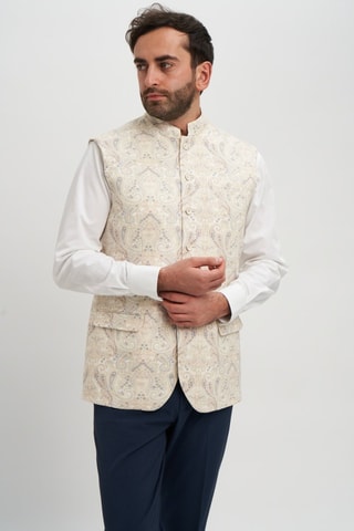 Gilet de costume en lin - Beige