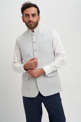 Gilet de costume - Blanc et bleu