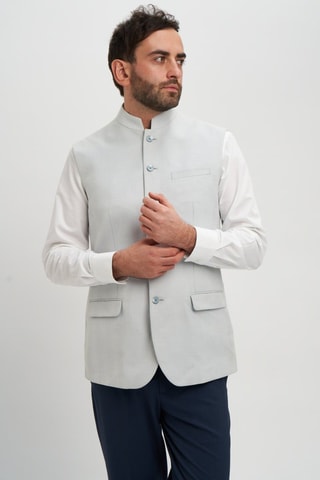Gilet de costume - Blanc et bleu