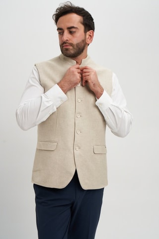 Gilet de costume en lin - Beige