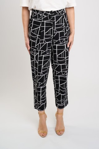 Pantalon en lin taille haute - Noir