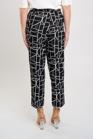 Pantalon en lin taille haute - Noir