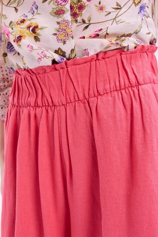 Pantalon wide legs 7/8 en lin - Corail