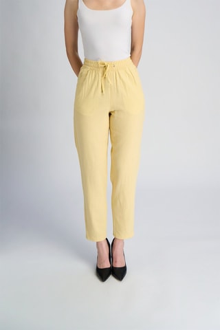 Pantalon droit en lin - Jaune