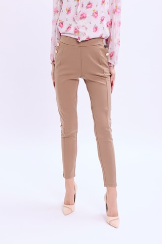 Pantalon slim 7/8 - Camel